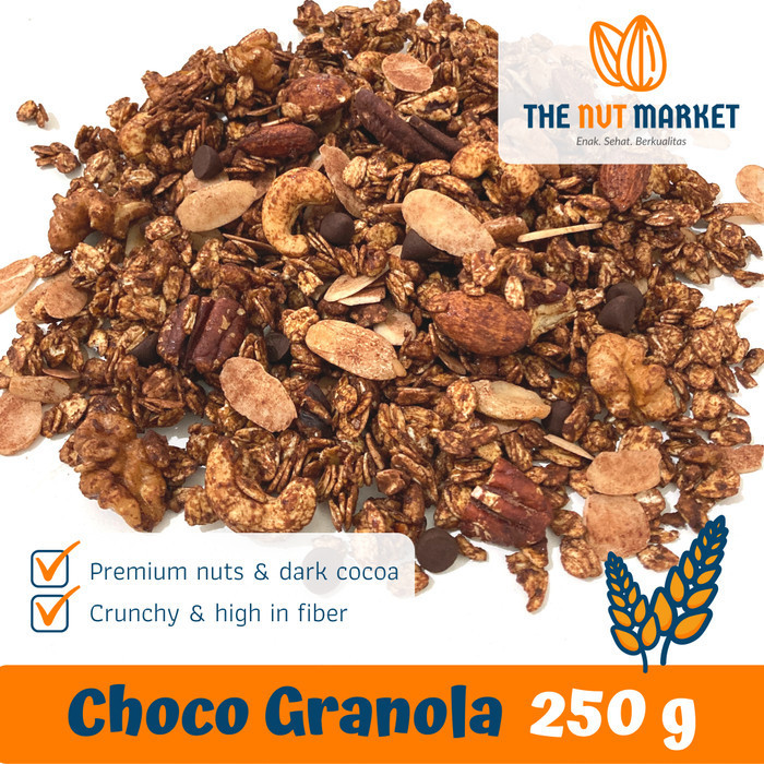 

Choco Granola 250 gram with Premium Nuts & Dark Cocoa K02