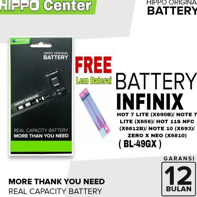 Baterai Hippo Hot 7 LITE ( X690B ) / Note 7 LITE ( X656 ) / HOT 11S NFC ( X6812B ) / SMART 5 ( X657 