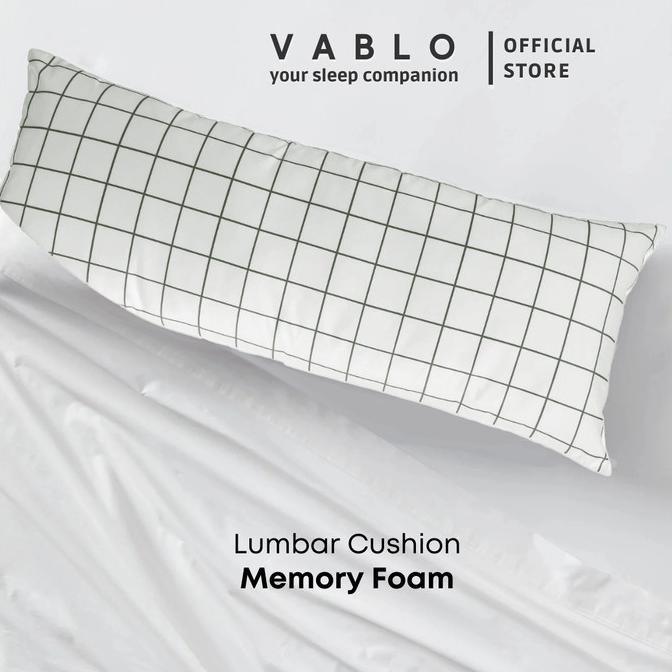 Vablo bantal lumbar cushion memory foam micro - motif putih