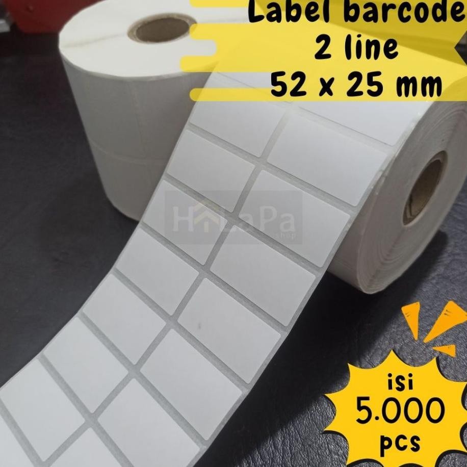 

Label Barcode 52 X 25 - 52X25 Mm - 52X25Mm ( 2 Line ) Kertas Stier Secoated