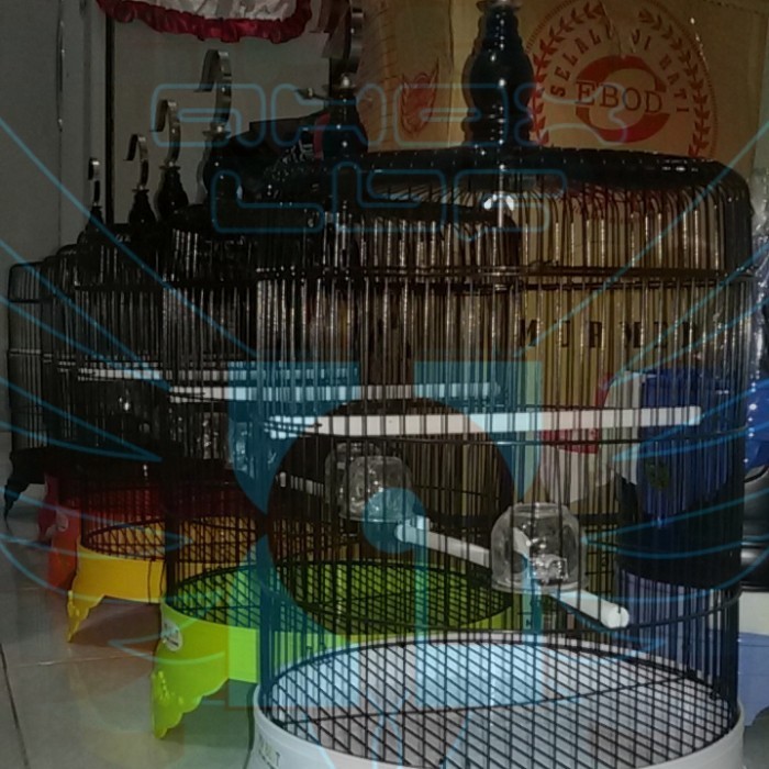 Sangkar Lovebird Kenari Uk 33 Kubah Datar Pendek 1 Dus Isi 6