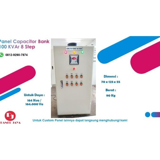 Panel Kapasitor Bank 100 Kvar 8 Step (Panel Perbaikan Cosphi)