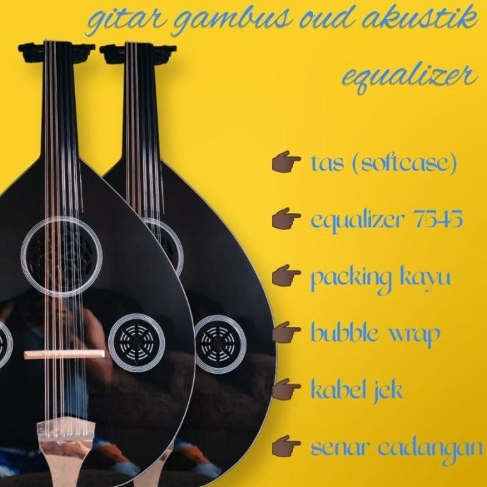 GITAR GAMBUS OUD AKUSTIK ELEKTRIK gratis paking kayu