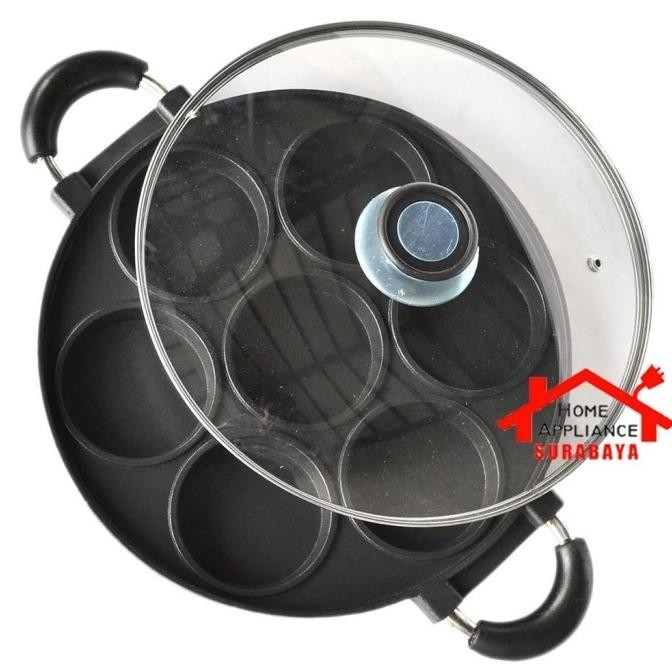 TERMURAH - Cetakan Kue Lumpur Martabak Mini 7 Lubang Datar Anti Lengket Q2 8506