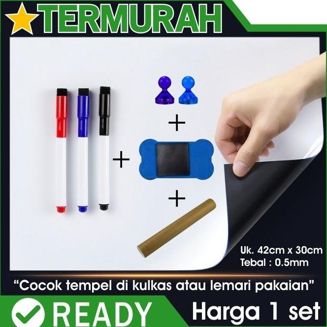 

papan tulis whiteboard magnet kulkas tempel magnetic lembaran lembar
