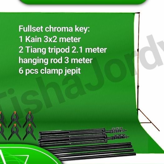 Paket Greenscreen Chroma Key Badrop Green Screen Baground Studio