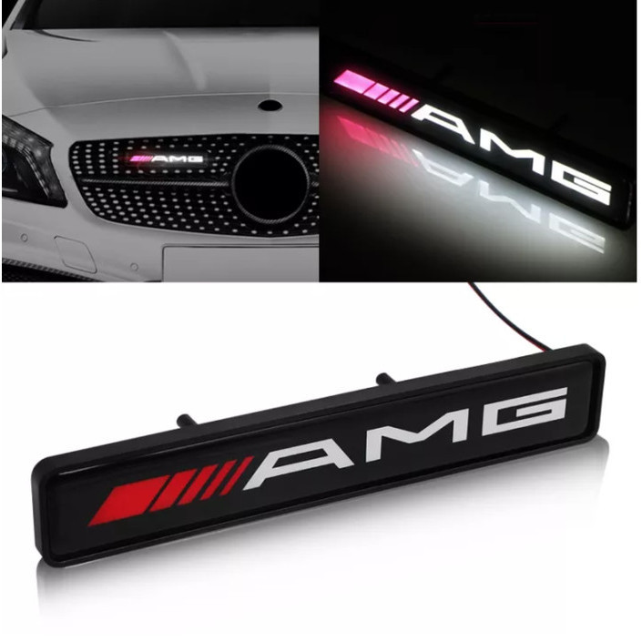 Ready AMG Emblem Lampu LED Grill Depan Mercedes Benz Waterproof