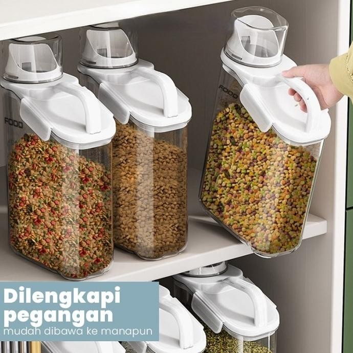 Pt 2Kg/5Kg/10Kg Tempat Makan Kucing /Toples Makanan Kucing/Tempat GT