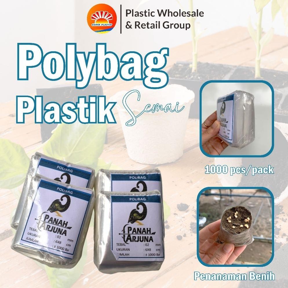 Polybag semai 6x7 plastik semai/polybag benih 1ikat= 1000pcs Polybag cabai