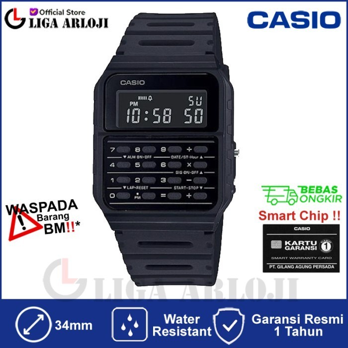 

Ready CASIO CA-53WF-1BDF - Jam Tangan Calculator / Kalkulator - Hitam - CA53