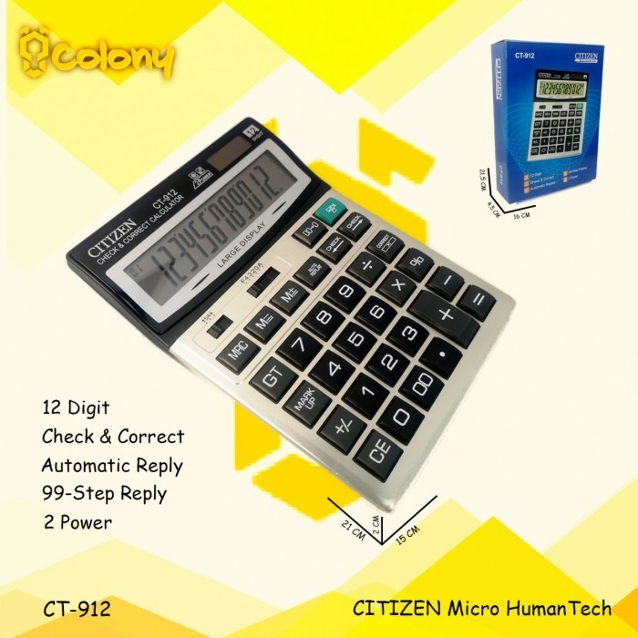 

Ready Kalkulator Citizen CT912 Original Ukuran Besar