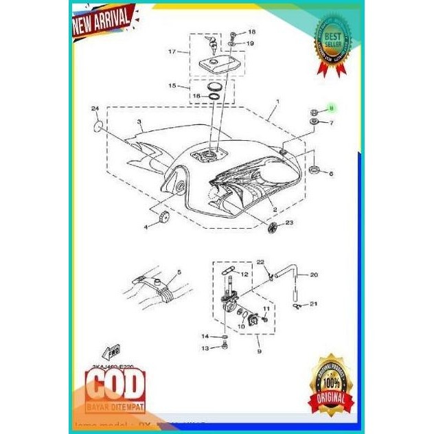 MUR DAMPER TANGKI MUR RX KING RX S RX Z YT115 ASLI ORIGINAL YAMAHA YGP