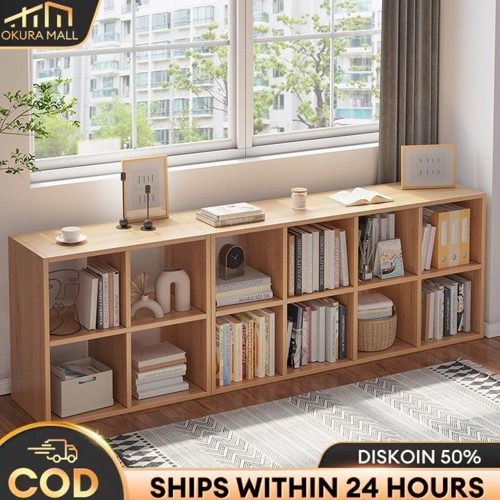 Lemari Tanpa Pintu Lantai Ruang Tamu Penyimpanan Loker Rumah Tangga Sederhana Modern Lemari Buku Kay