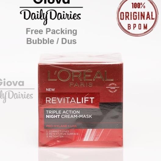 Loreal Revitalift Triple Action Night Cream Mask 50Gr Krim Wajah Malam