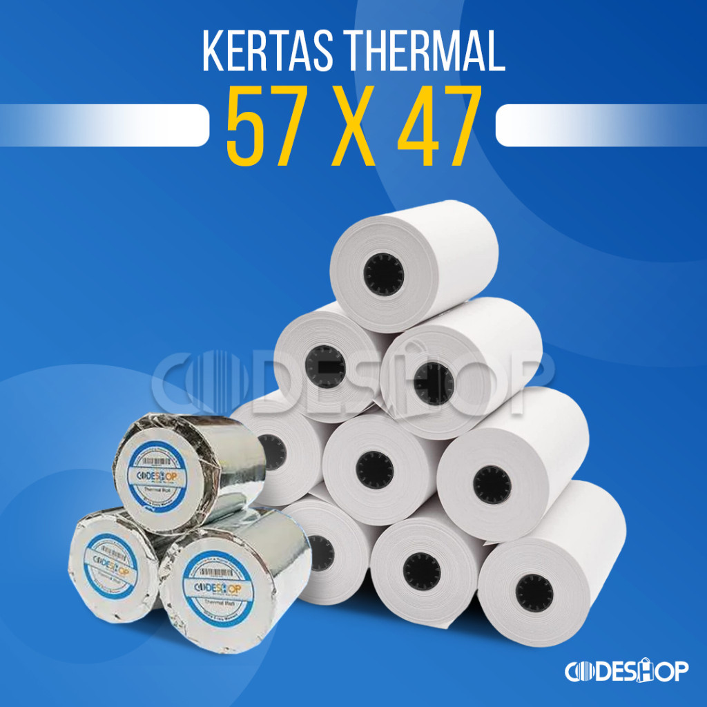 

Kertas Kasir 57 X 47 - Thermal Cetak Struk Hitam 57X47 - 57X47 57 X 47