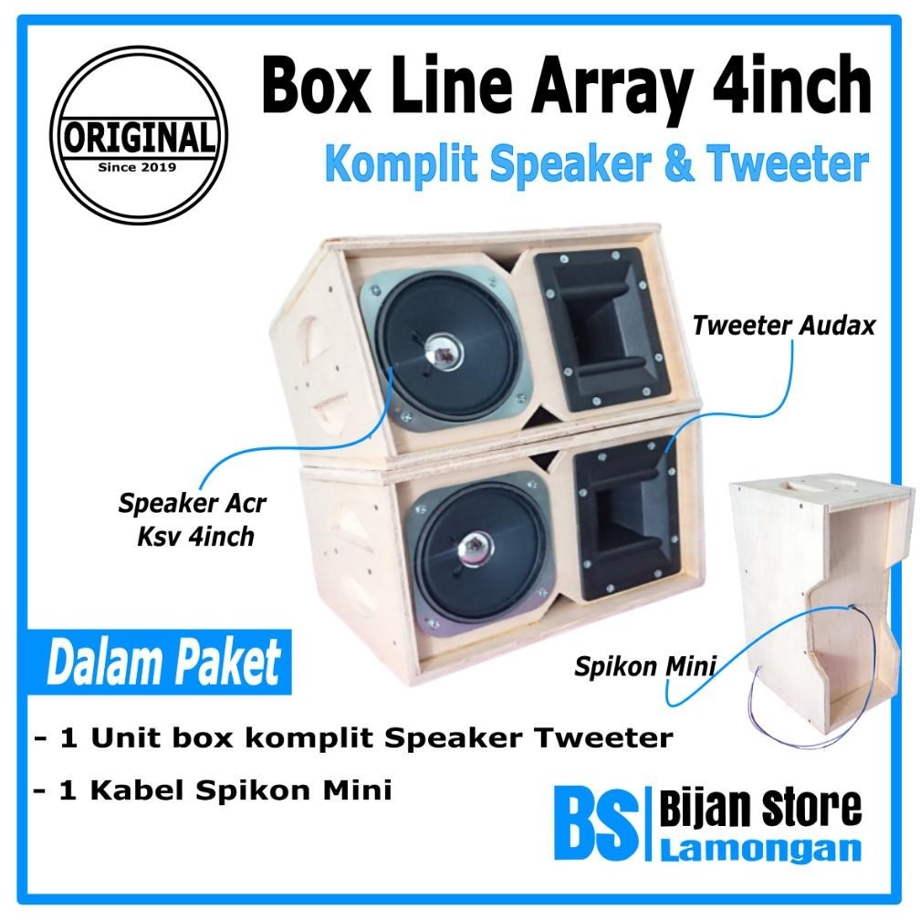 VIRAL Box Line Array 4 Inch  Komplit Speaker Tweter Audax AX 65 Plus ACR KSV Spikon Mini Cocok Untuk