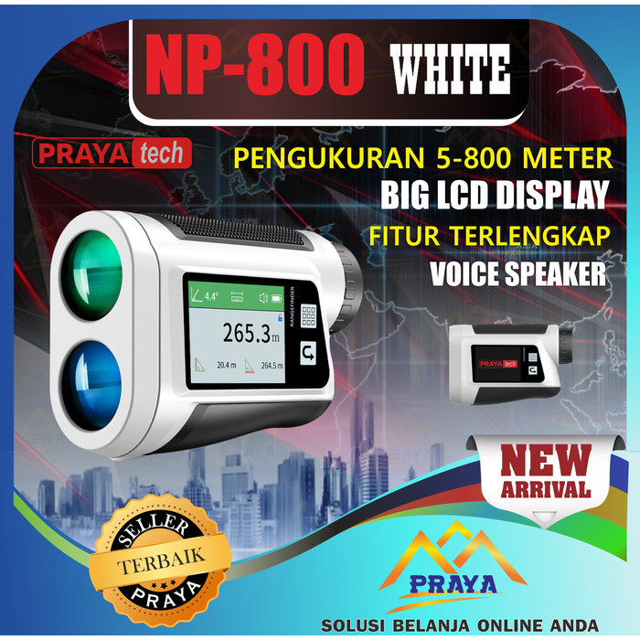Prayatech Rangefinder Laser Teropong Ukur Jarak Range Finder Digital