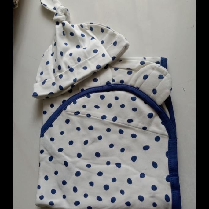 Bedong Instan Set Topi Bayi / Bedong Swaddle Wrap Bedong Tidur Bayi
