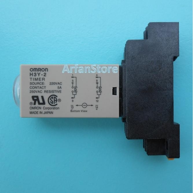Tdr 60 Detik Time Delay Relay Timer Penunda Waktu Ac 220V H3Y-2 Omron