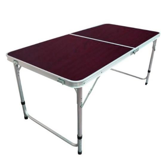 Meja Lipat Koper Hpl Alumunium / Meja Lipat Portable (Kaki Bulat)