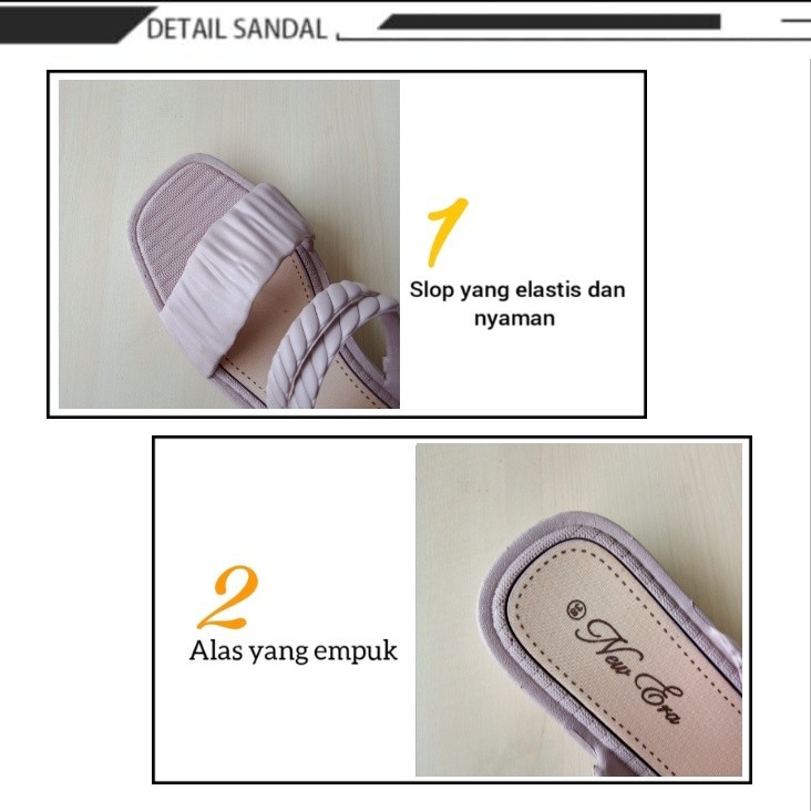 Promo Gos New Era Lb 10047 Sandal Wanita Kerut Tali Belakang Sandal Wanita Karet Sandal Wanita