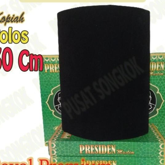 " Peci Songkok Kopiah Madura Exclusive Hitam Polos Tinggi 30 Cm Peci