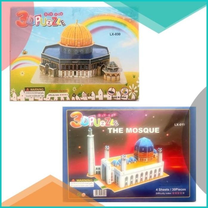 Miniatur Al-Quds Puzzle 3D Masjid Al-Aqsha Kubah Shakhrah Dome of Rock