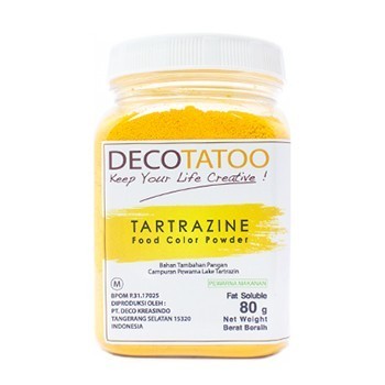 

Terlaris Pewarna Makanan tartrazine color powder oil Soluble 80 gr SALE
