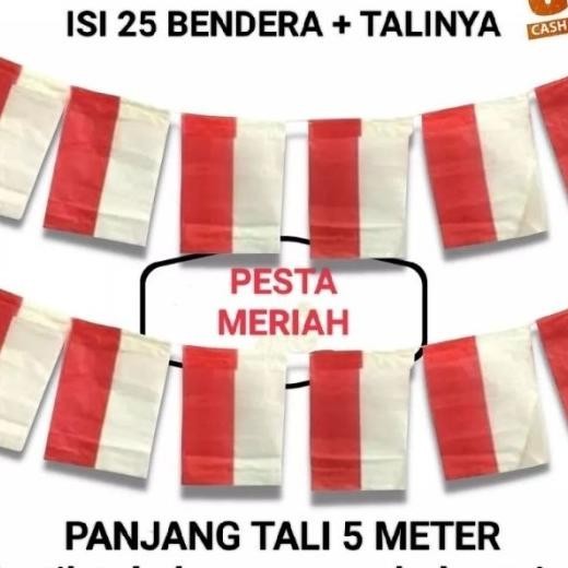 Bendera Plastik Merah Putih / Umbul-Umbul Plastik Merah Putih /