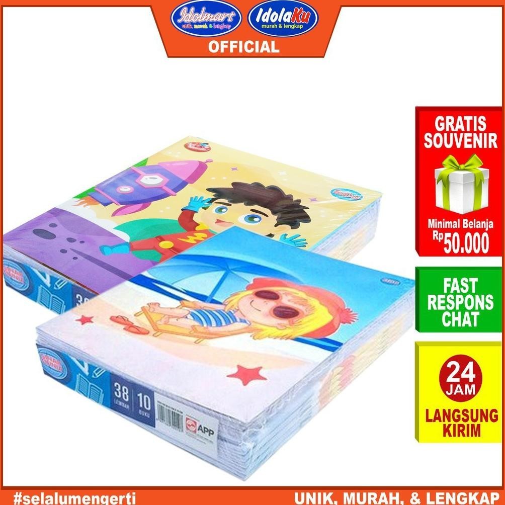 

Ori Idolmart Buku Tulis Sidu Isi 38 Lembar 1 Pack Isi 10 Buku Sinar Dunia 38 - Sidu Bandung