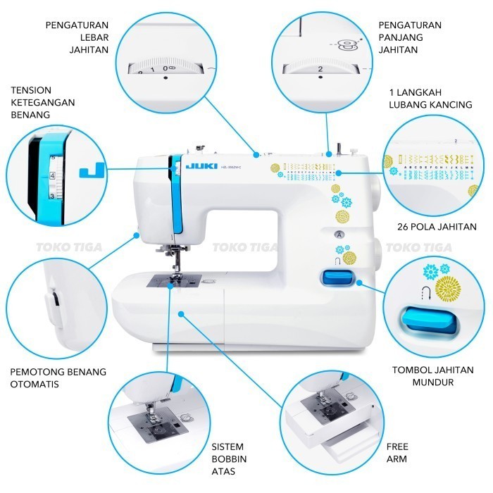 Mesin Jahit JUKI HZL 355Z W-C / 355ZWC (Multifungsi Portable)