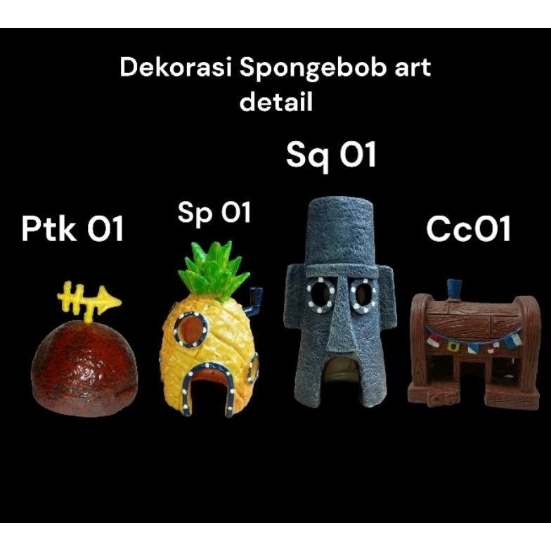 Diskon Rumah Spongebob Aquarium/Hiasan Aquarium Spongebob/Dekorasi Aquarium Spongebob Hig Quality