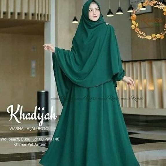 BAJU DRESS GAMIS KHADIJAH SYARI SET KHIMAR WANITA JUMBO TERBARU MURAH SET SYARI MUSLIM PEREMPUAN WAN