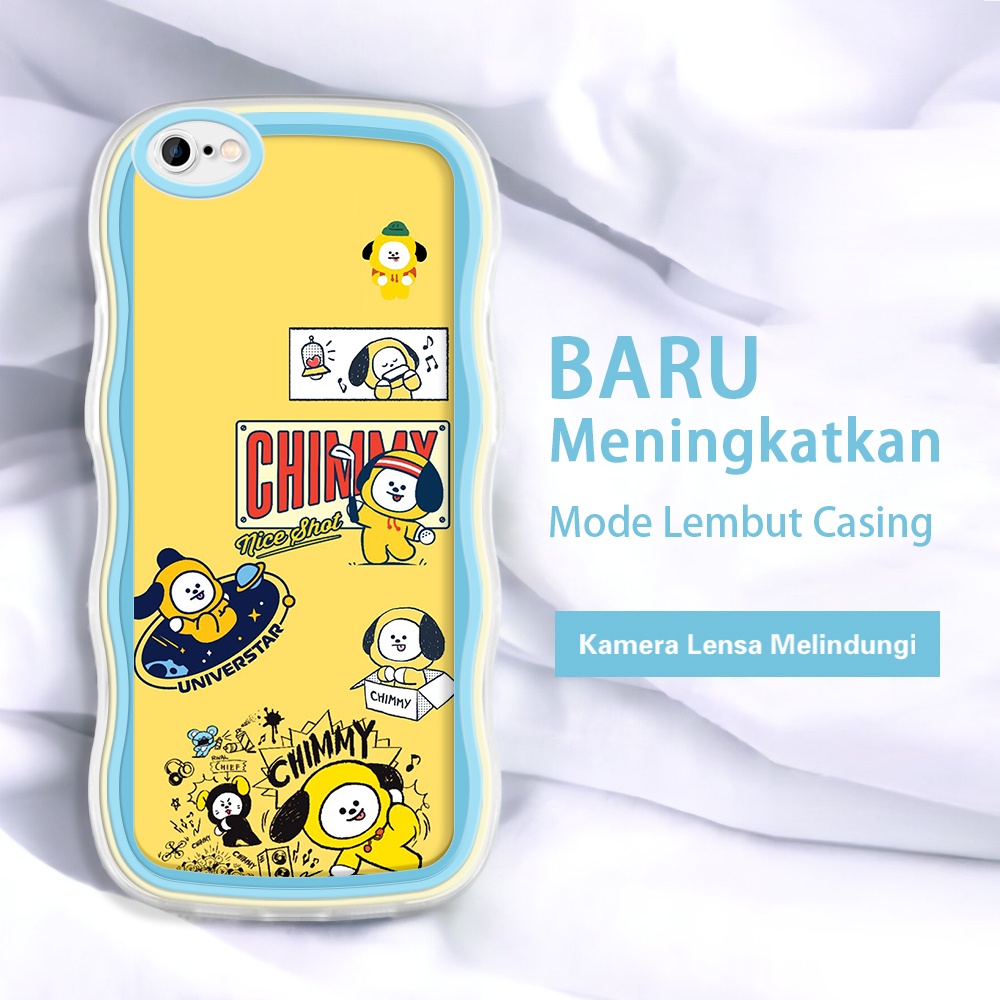 Apple iPhone 6 6S 7 8 11 PRO PLUS SE X XR XS MAX  Casing Ponsel  Pola Cute BTS 21  warna-warni gelom