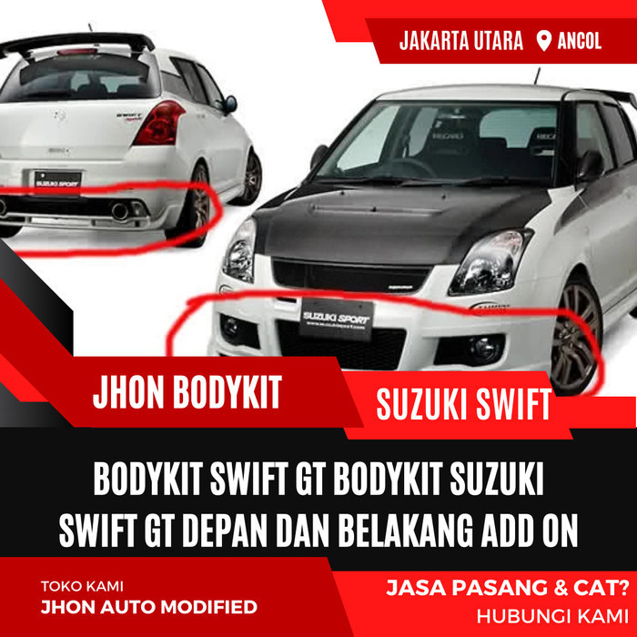 Bodykit Swift Gt Bodykit Suzuki Swift Gt Depan Dan Belakang Add On Gratis Ongkir