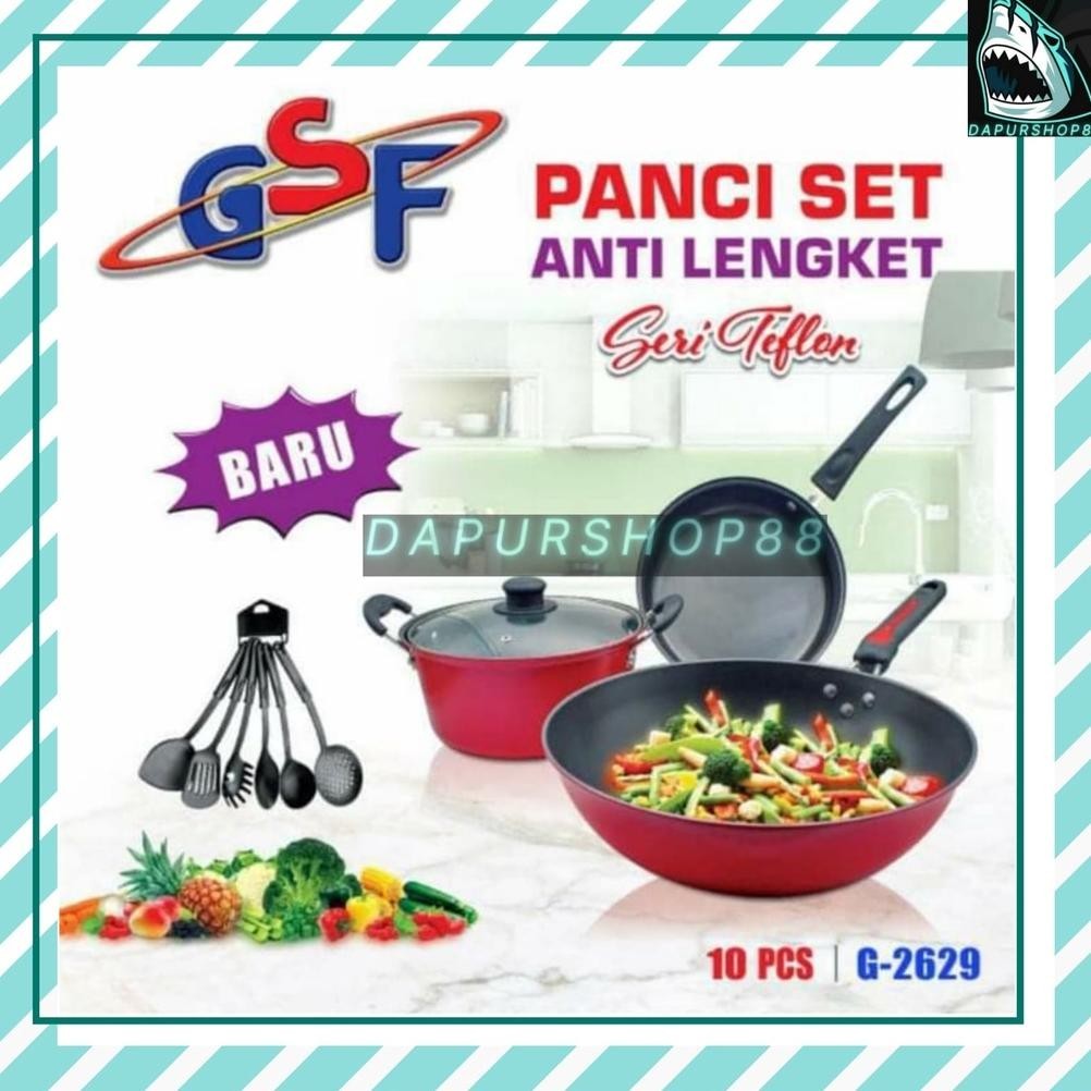 (PROMO) PANCI SET GSF G-2629 / PANCI SET SPATULA GSF 2629 / PANCI SET SERI TEFLON SPATULA 10PCS GSF 