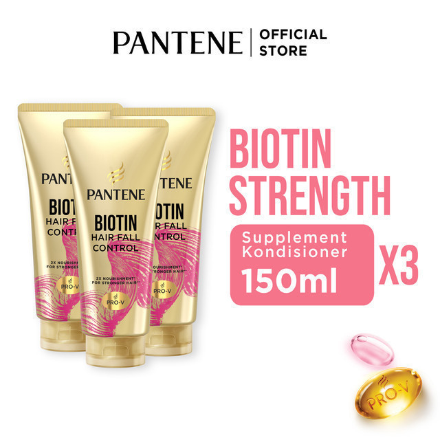 Pantene Kondisioner Anti Kusut Miracles Biotin Strength Perawatan Rambut Pro-V 150ml x3 / Pantene Mi