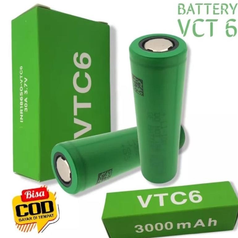 Viral Cod_Batre Vtc6 Imr 18650 Satu Pak Isi 2 Batre Soni Vtc6_Termurah Promo