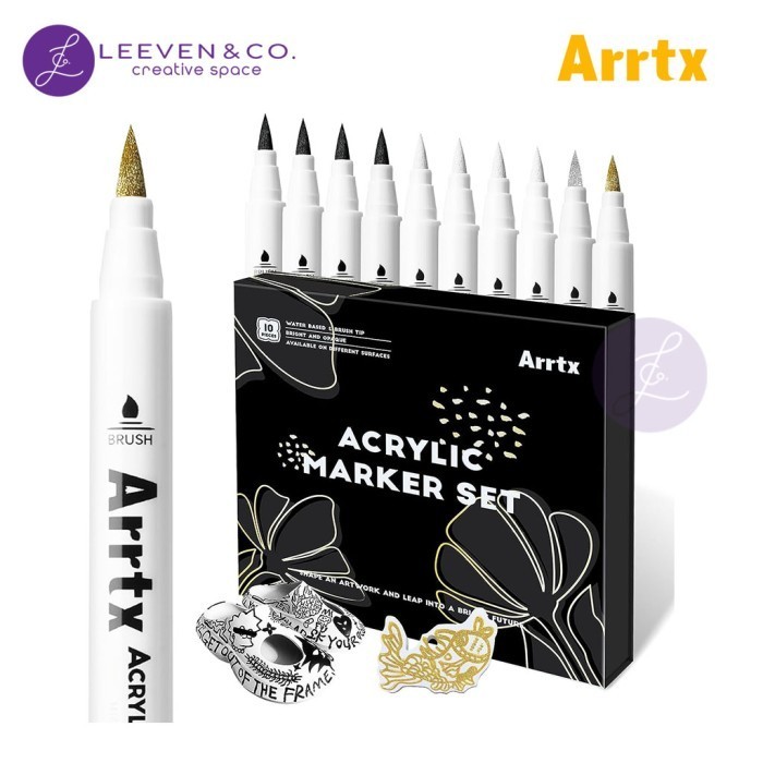 

ARRTX ACRYLIC MARKER SET BRUSH TIP 10 PCS BW SERIES