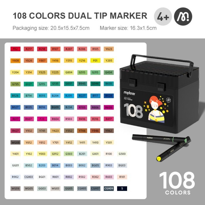 

Mideer Oil-Based DUAL TIP MARKER Perlengkapan Mewarnai Anak