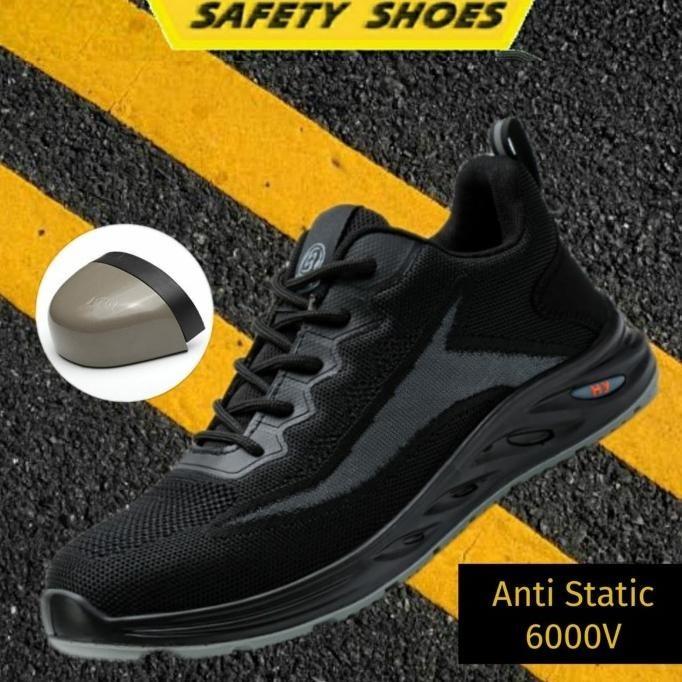 Sepatu safety anti static safety shoes ringan ujung besi