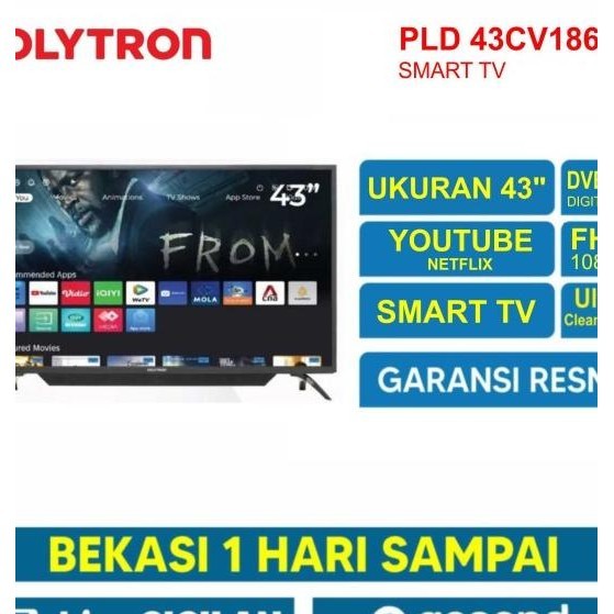 Led Tv Polytron 43" 43Cv1569 43 Inch Smart Tv
