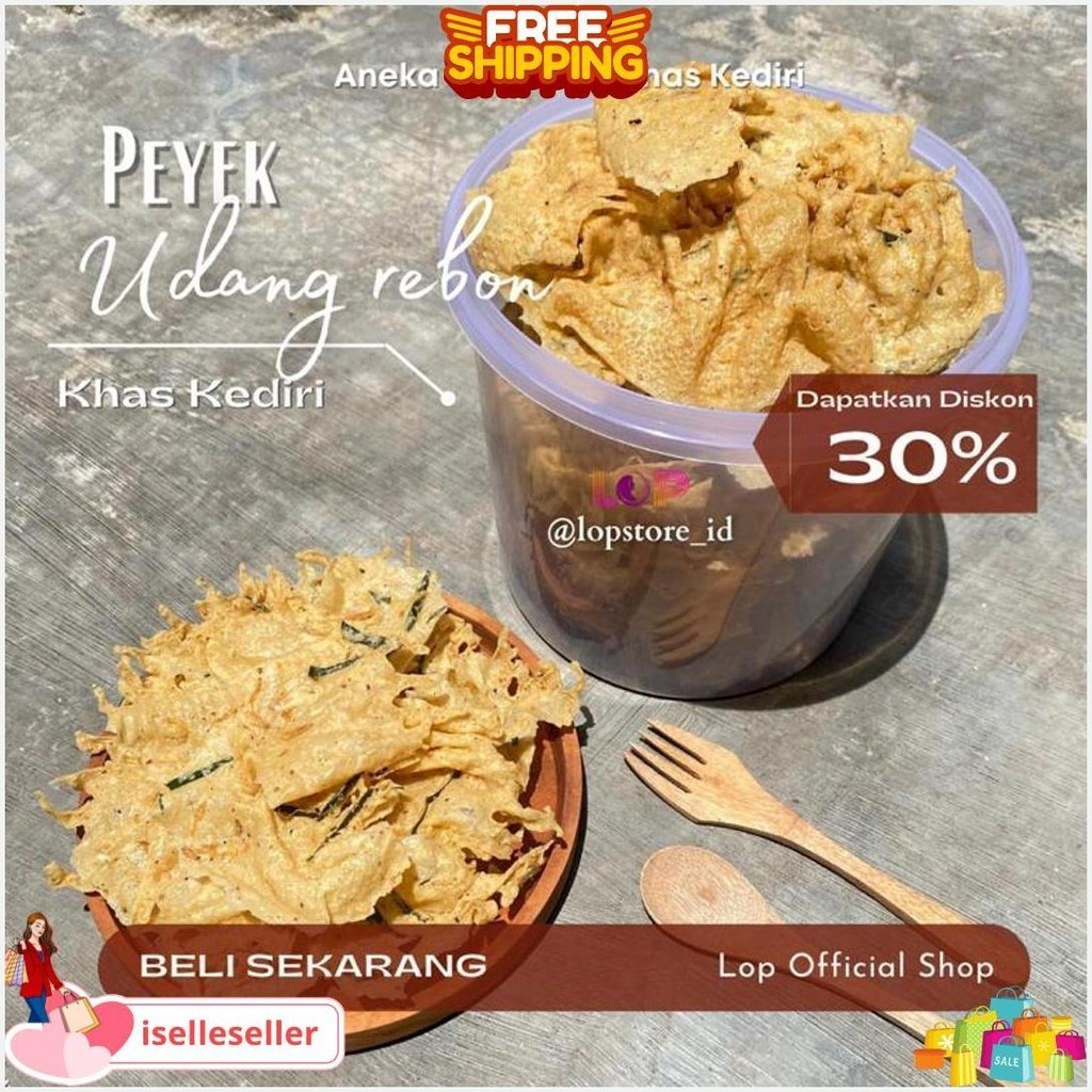 

Rempeyek/Peyek Kacang/Peyek Udang Rebon Toples 5Lt Siap Kirim