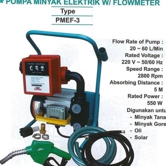 Pompa Minyak Electric With Flow Meter Pmef-3