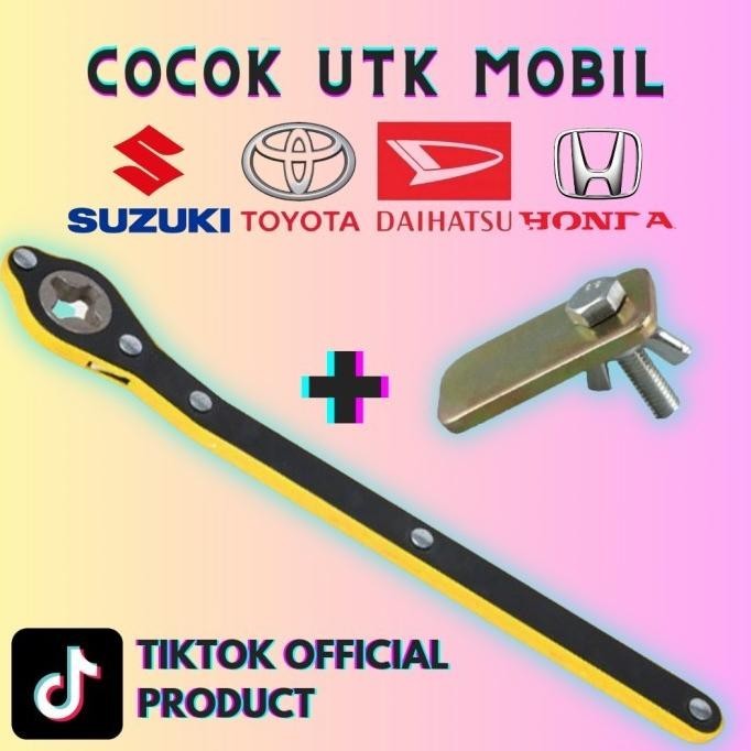 Kunci Pas Pemutar Dongkrak Mobil + Adapter Avanza Xenia Sigra Calya