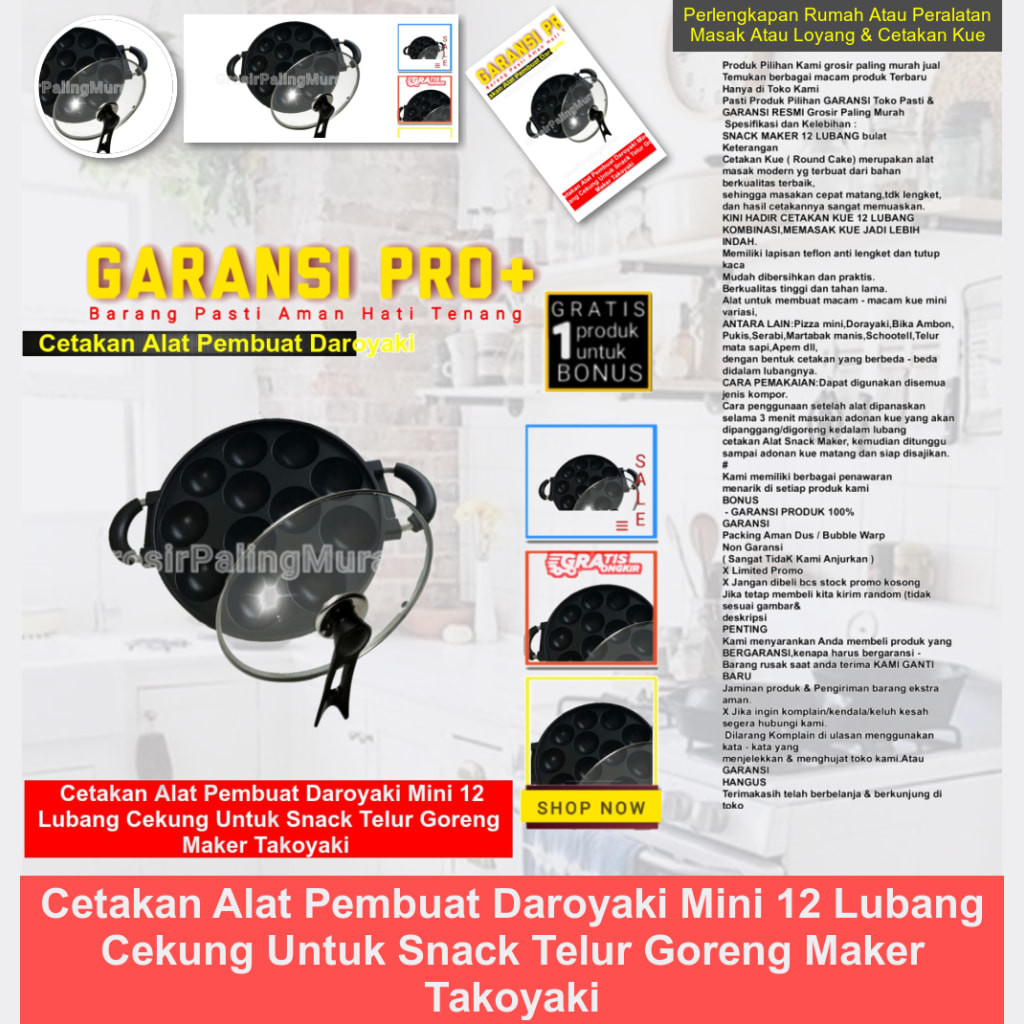 Cetakan Alat Pembuat Daroyaki Mini 12 Lubang Cekung Untuk Snack Telur Goreng Maker Takoyaki