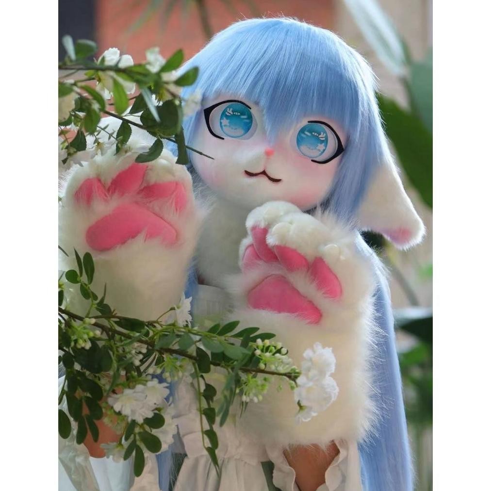 LKI - Fursuit Long-hair Animal Head Beast Costume Single-head Kig Full Face Mask Fursuit Furry Head 