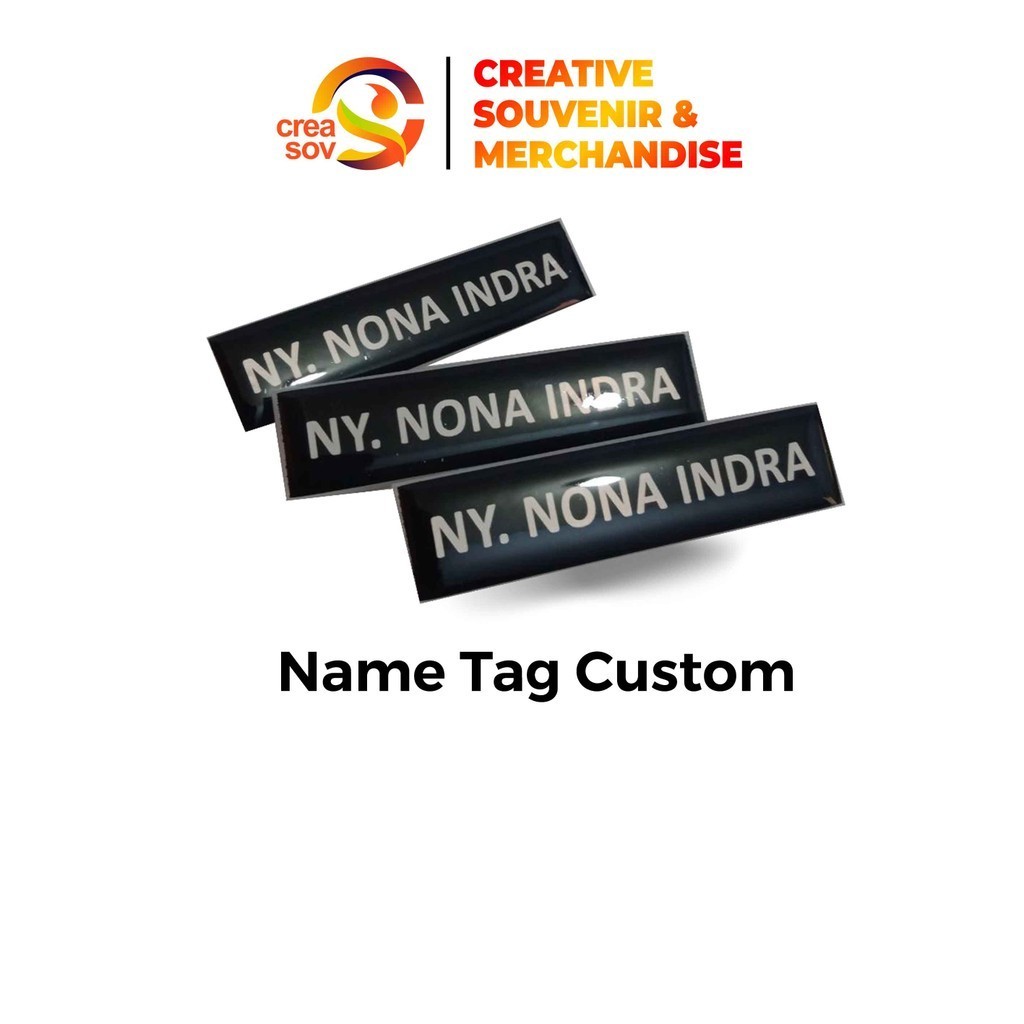 

Creasov Name Tag Akrilik, Name Tag Dada Racin Peniti, Name Tag Custom Magnet, Nama Dada Visual Kuningan, Nama Dada