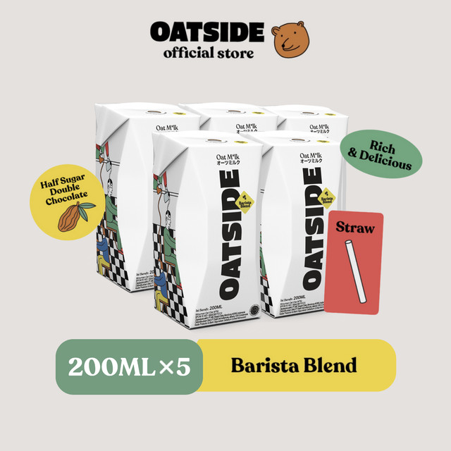 

OATSIDE Oat Milk Barista Blend Straw (Kemasan dengan Sedotan) 200ml x 5 pcs