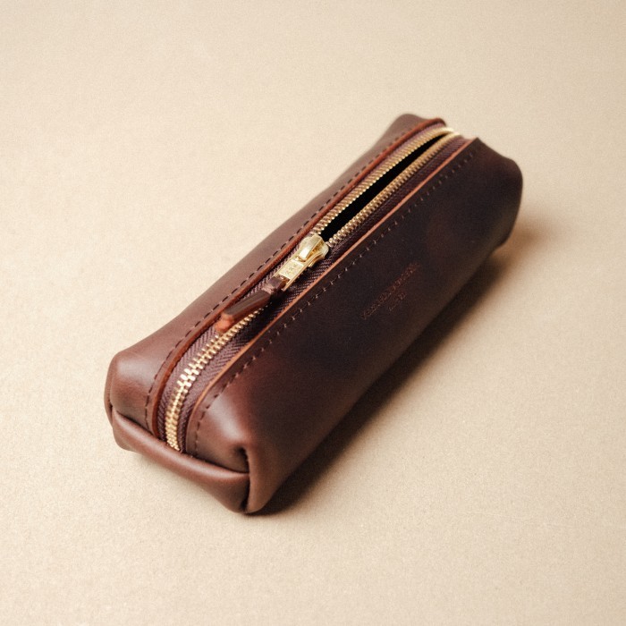 

Verne's GALWAY Pencil Case - Tempat Pensil Kulit - Dark Brown